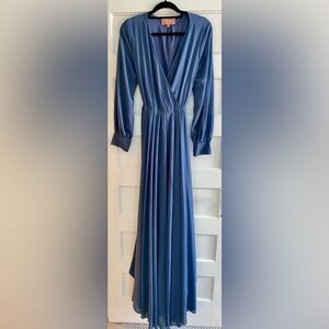 JessaKae Slate Blue Chiffon Maxi Dress-NWOT